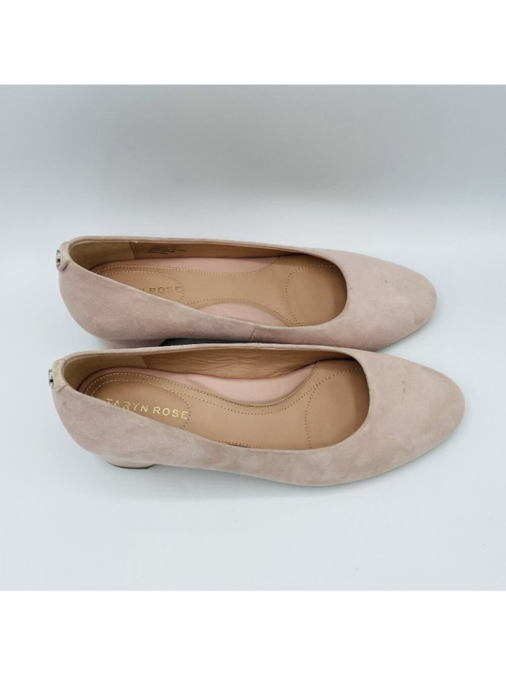 Taryn Rose Womens Heels Size 6.5 B Pink Suede Leather Babs Slip on Shoes Pumps - Picture 3 of 12